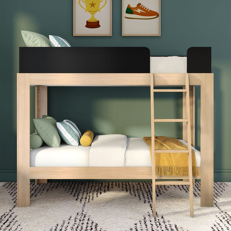 Mid-Century Modern Twin Over Twin Bunk Bed