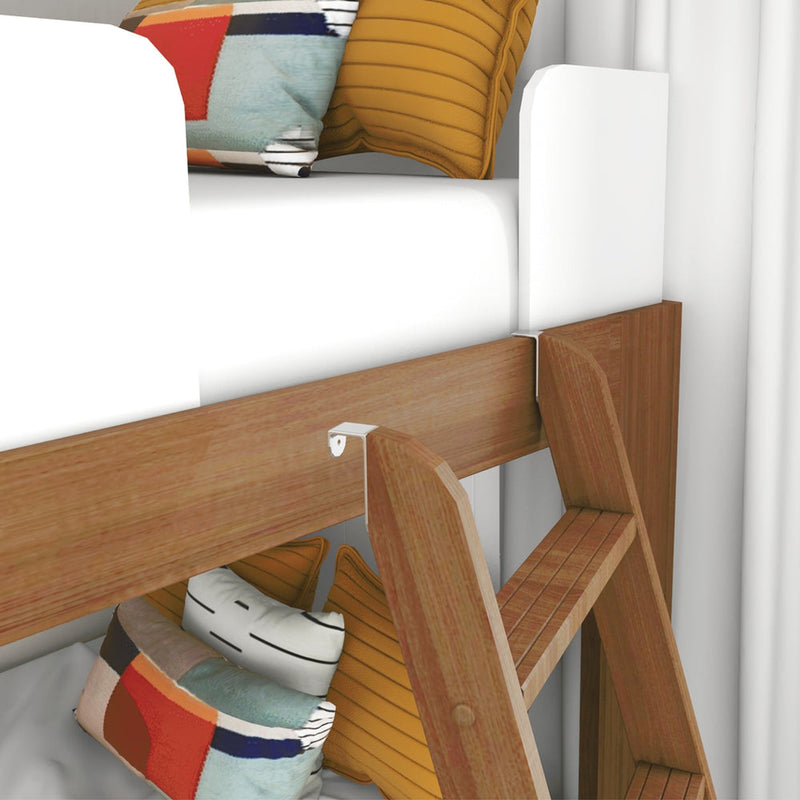 Mid-Century Modern Twin Over Twin Low Bunk Bed