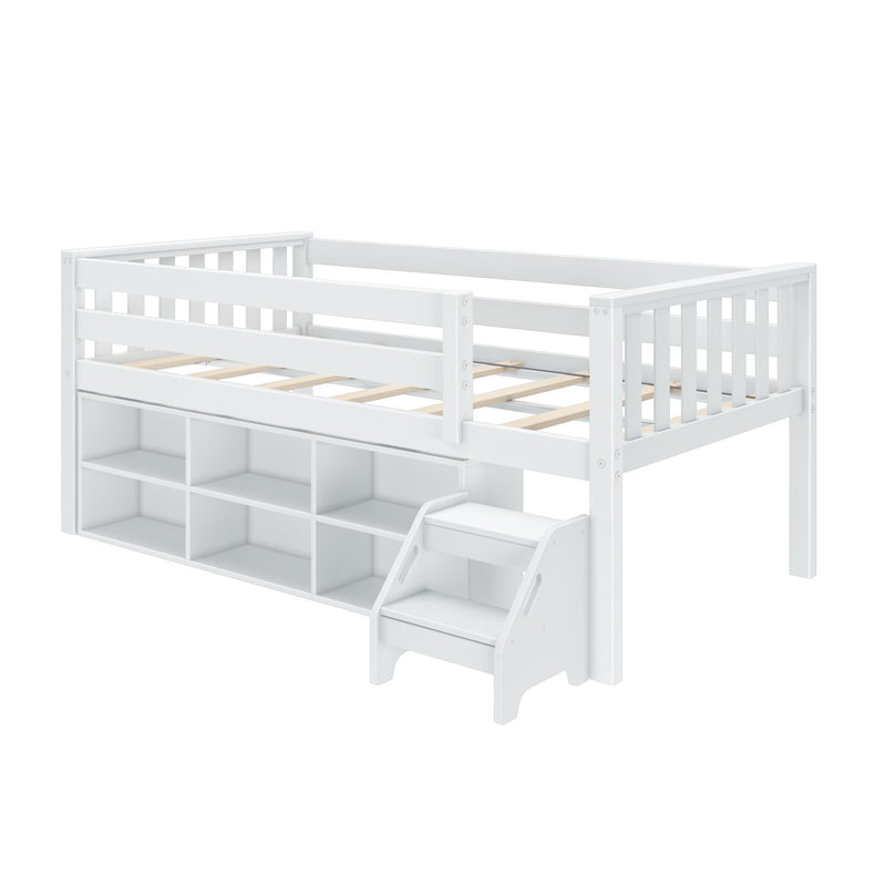 Soren Twin Ultra Low Loft Bed With Bookcase