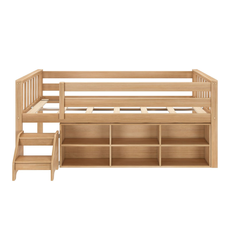 Soren Twin Ultra Low Loft Bed With Bookcase