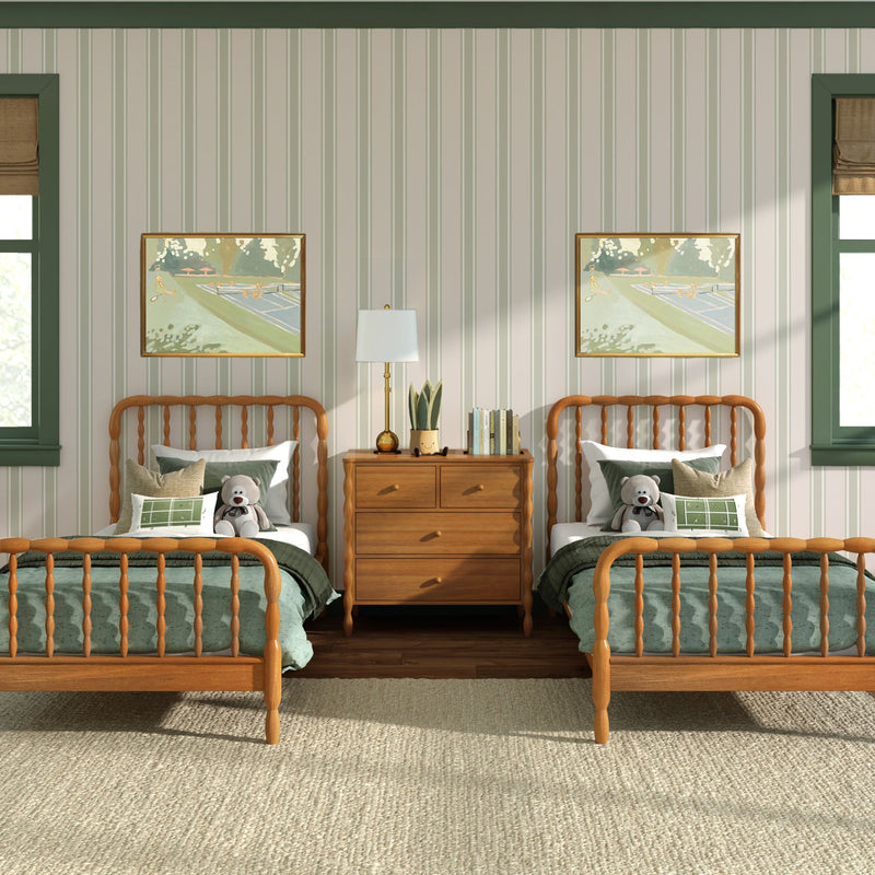 Jenny Twin Beds With 4-Drawer Dresser