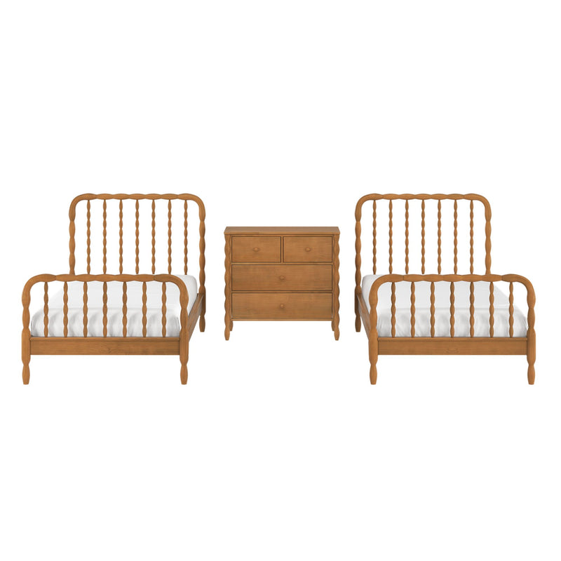 Jenny Twin Beds With 4-Drawer Dresser