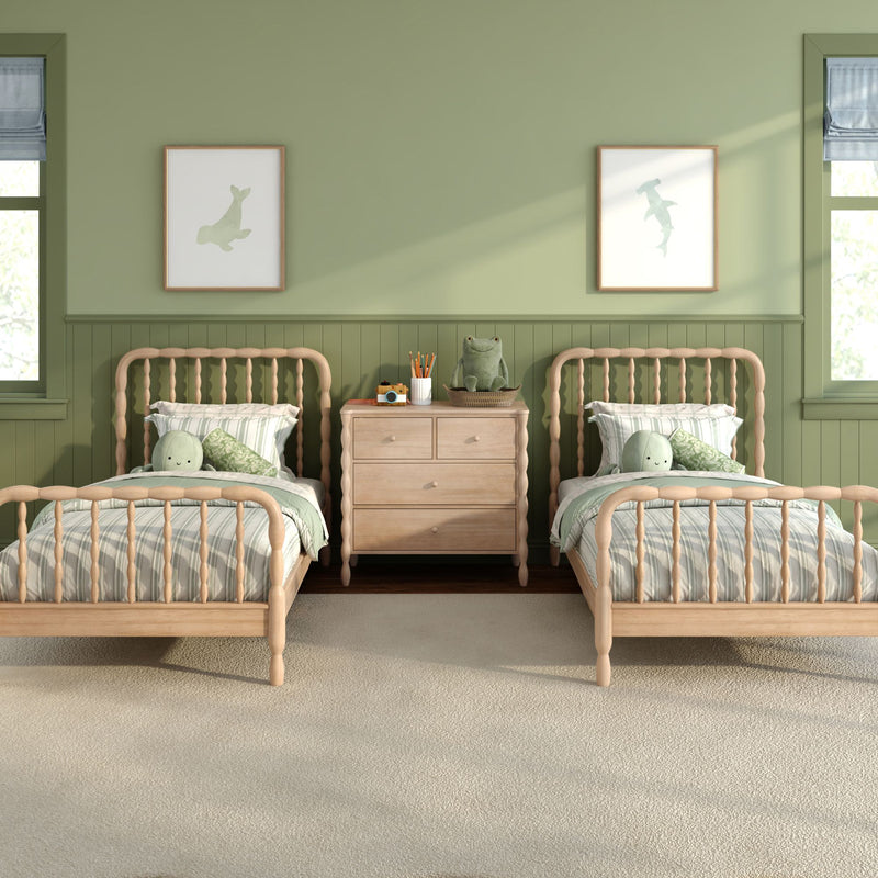 Jenny Twin Beds With 4-Drawer Dresser