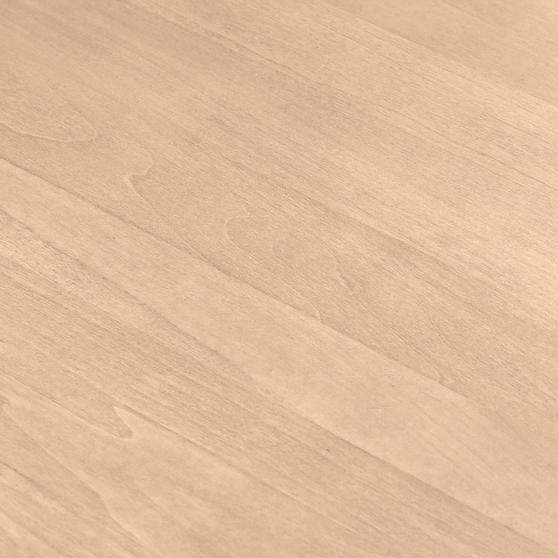 Close-up light maple wood grain texture on a smooth wooden tabletop, beige natural wood background for product photography