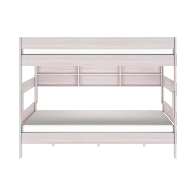 Modern Farmhouse Queen Over Queen Bunk Bed With Bookcase