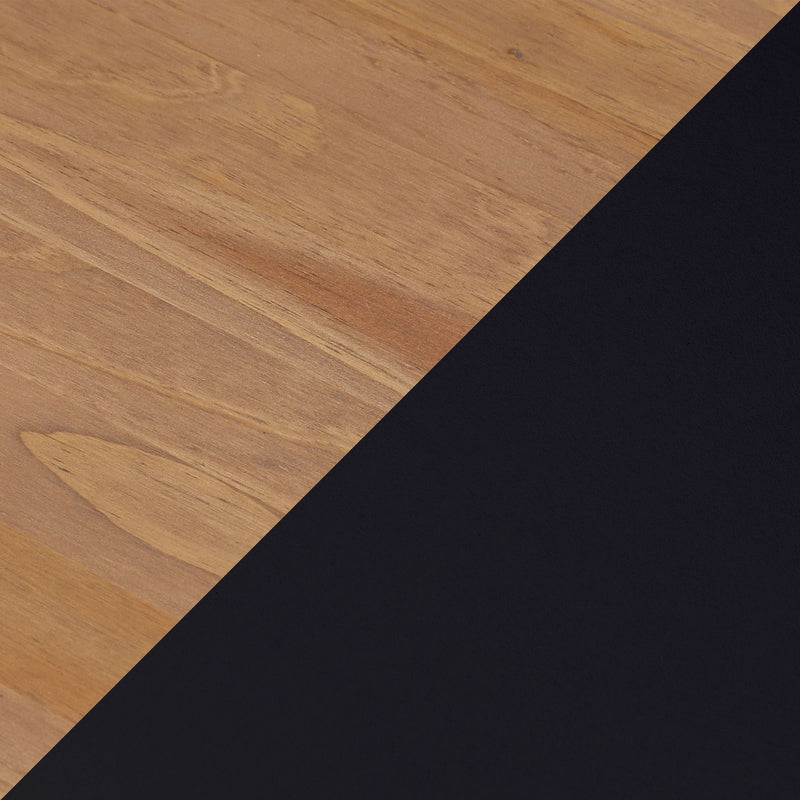 Diagonal close-up of light oak wood grain texture beside black matte surface — wood background for interior design and product photography