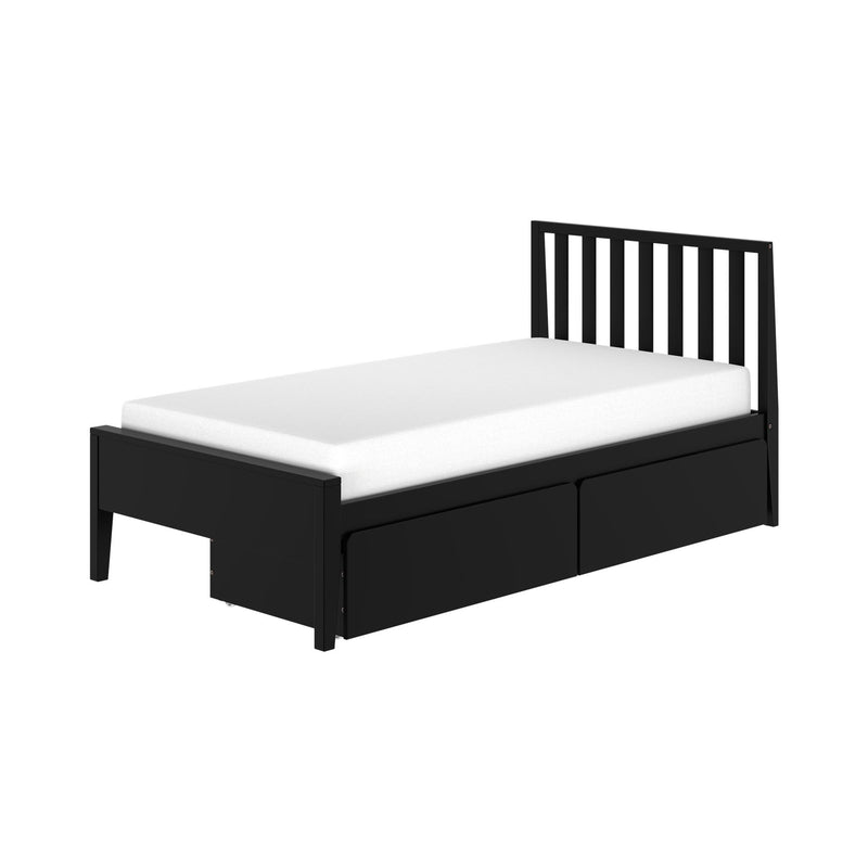 Scandinavian Twin Bed with Underbed Storage Drawers