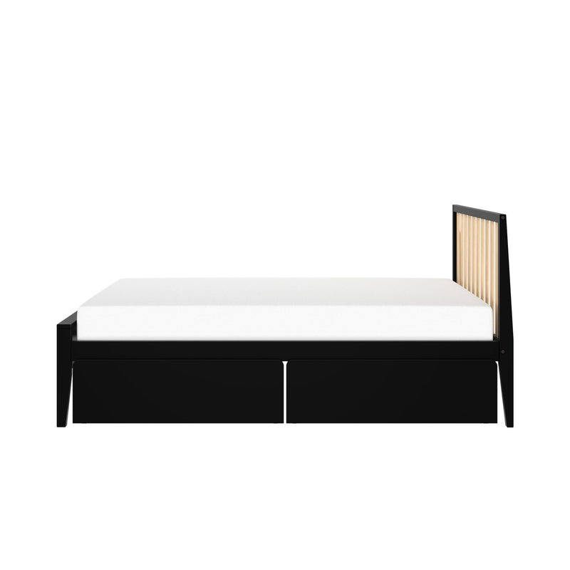 Scandinavian Full Bed with Underbed Storage Drawers