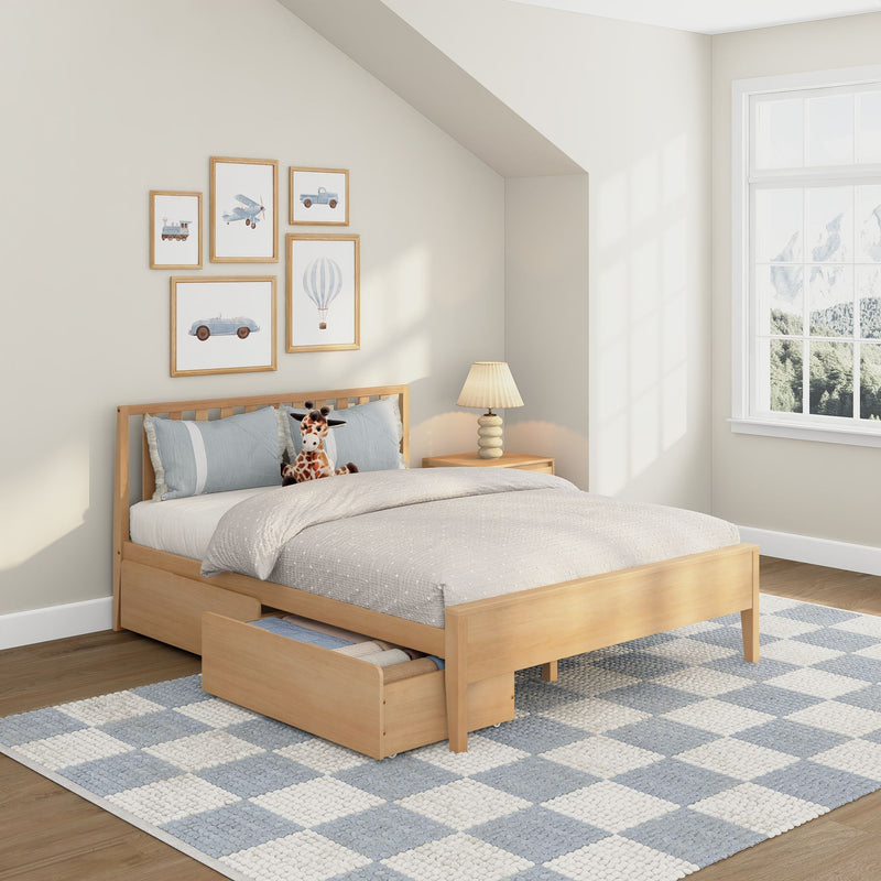 Scandinavian Queen Bed with Underbed Storage Drawers