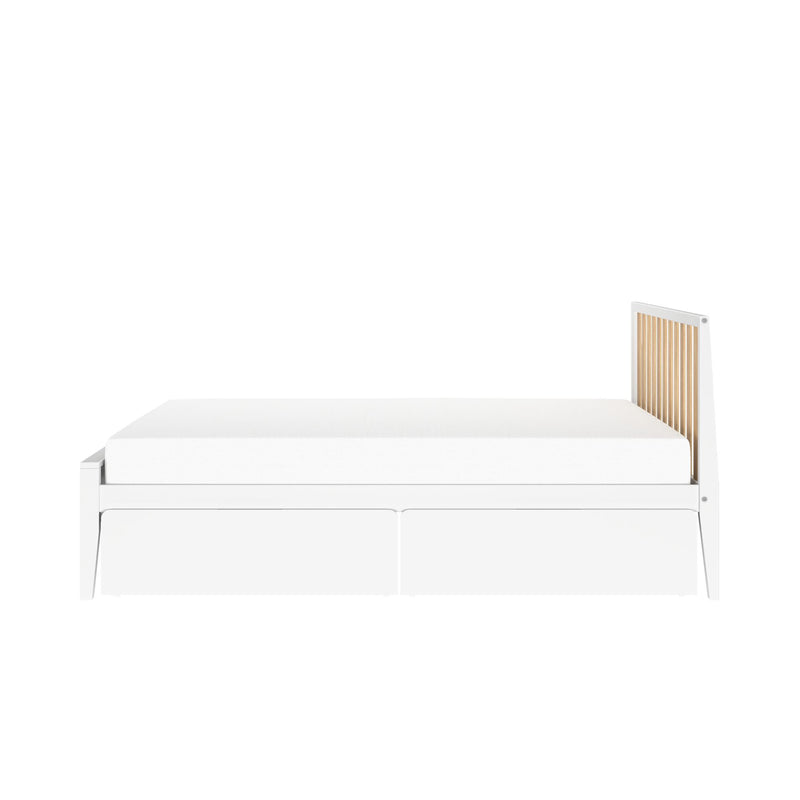 Scandinavian Queen Bed with Underbed Storage Drawers