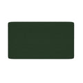 Dark green textured upholstered headboard with rounded corners on white background