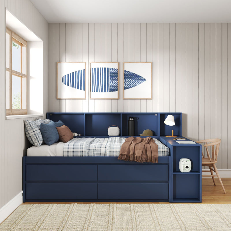 Jack Full Captain’s Bed With Bookcase & Desk