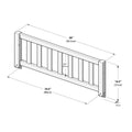 38-inch wooden toddler bed safety rail with vertical slats, 14.5-inch height and 34.5-inch mounting width (96.5 × 37 cm) — bed guardrail dimensions