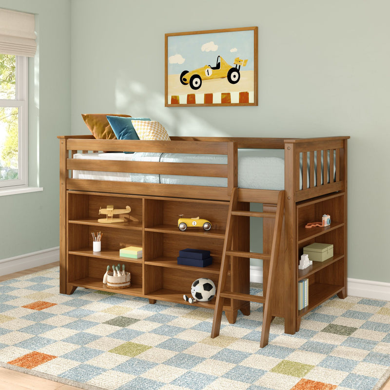 Twin Low Loft Bed With Bookcases