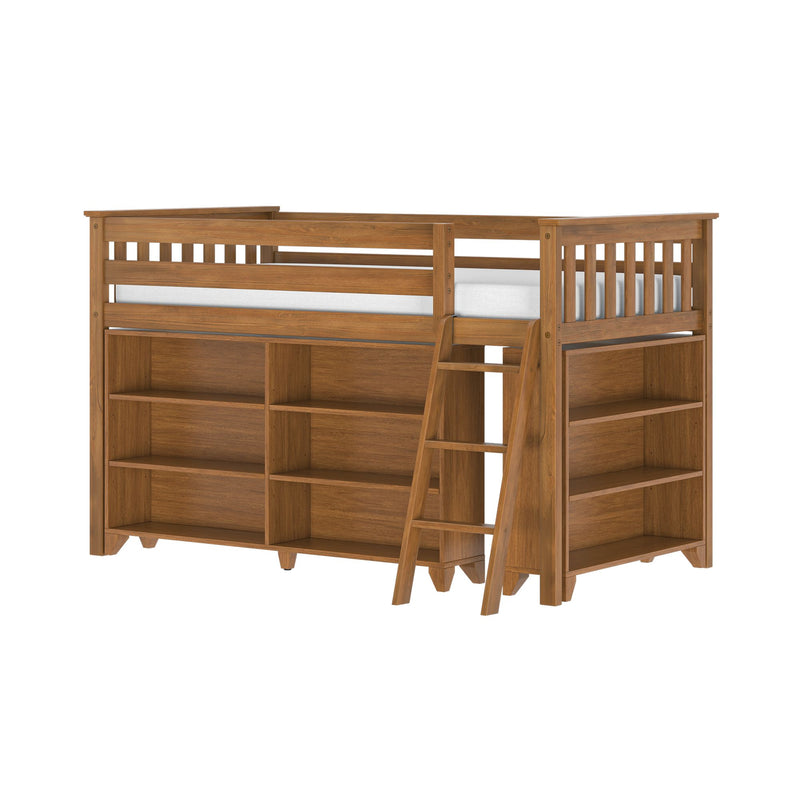 Twin Low Loft Bed With Bookcases