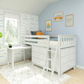 Twin Low Loft Bed With Desk & Dressers