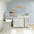 Twin Low Loft Bed With Desk & Dressers
