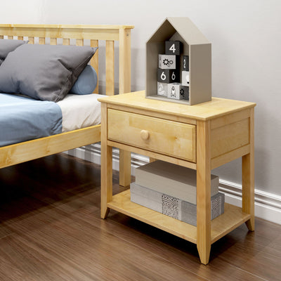 Nightstand with Drawer and Shelf