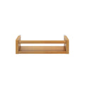 Wooden floating shelf with minimalist design for modern home decor.