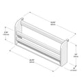 Isometric technical drawing of a wooden wall-mounted slatted shelf / magazine rack with labeled dimensions 23.75" (60cm), 15.75" (40cm), 12" (30cm), 7.75" (18.5cm) and 4" (10cm), showing mounting brackets and slatted shelves