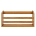 Solid wood slatted bed headboard in natural oak finish with minimalist modern rounded posts