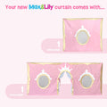 Max & Lily pink play curtain set with side and front panels featuring decorative designs.