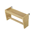 Pine floating wall shelf with steel L‑brackets and recessed mounting screws — sturdy DIY shelf support for home storage and organization
