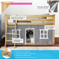 Twin Over Twin Low Bunk Bed With Curtain
