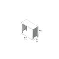 Isometric drawing of a narrow console table/desk with dimensions 41.5 in long x 15 in wide x 28.5 in tall, minimalist design for entryway or small-space office