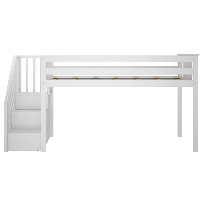 Twin Low Loft Bed With Stairs