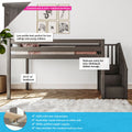 Twin Low Loft Bed With Stairs