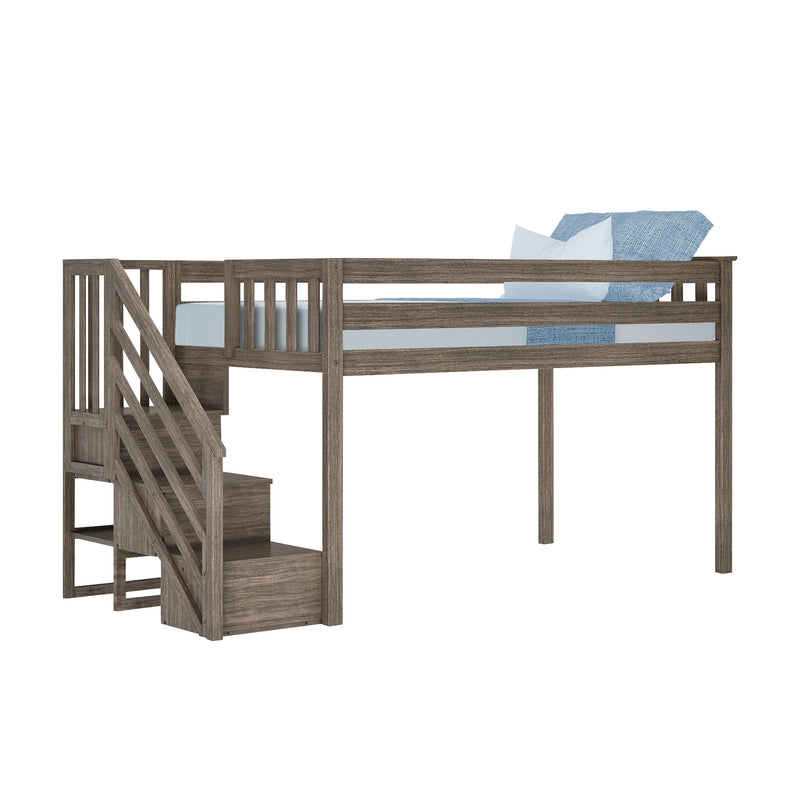 Twin Low Loft Bed With Stairs