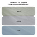 Color finish variations under different lighting conditions: warm, neutral, and cool tones.