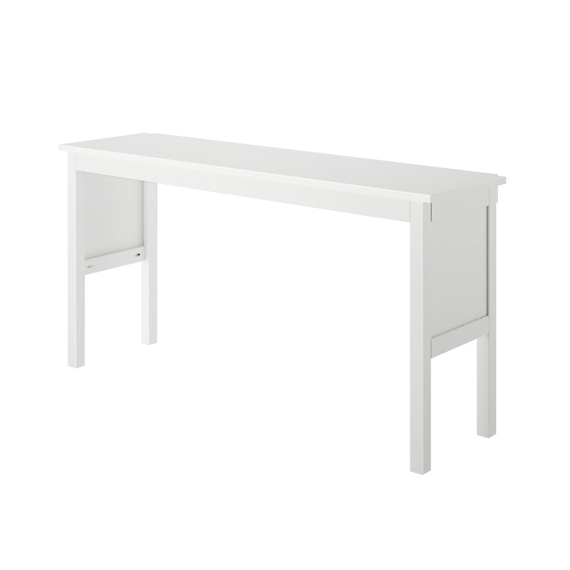 White wooden fireplace mantel shelf and surround with simple farmhouse-style top ledge and legs, primed finish for living room or entryway
