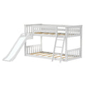 Twin Over Twin Low Bunk Bed With Slide