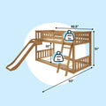 Twin Over Twin Low Bunk Bed With Slide
