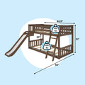 Twin Over Twin Low Bunk Bed With Slide