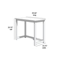 Diagram of narrow console table (space-saving small desk) — 39.5 in long × 19.75 in wide × 29.75 in tall, rectangular top with straight legs, ideal for entryway or compact workspace