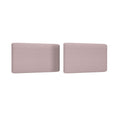 Set of two blush pink textured upholstered headboard cushions, rectangular fabric bed headboard panels for modern minimalist bedroom decor