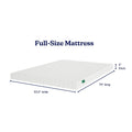Full-size mattress 53.5 x 75 inches, 5-inch thick low-profile white quilted mattress for beds