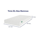 Twin XL mattress 38.5 x 79.5 inches 8-inch thick white quilted mattress with textured cover and side tag