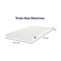White twin-size mattress with quilted cover, 5-inch thick (38.5 in x 75 in), thin foam mattress ideal for kids, dorms, guest rooms and trundle beds