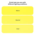 Image showing variations in finish look under different lighting conditions: warm, neutral, cool tones.