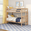 Twin Over Twin Bunk Bed With Ladder on End