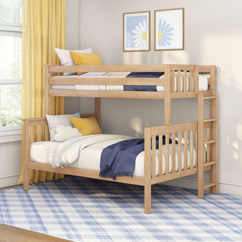 Twin Over Full Bunk Bed With Ladder on End