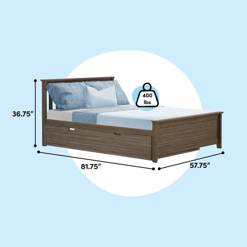 Full Slatted Bed With Trundle