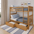 Twin Over Twin Bunk Bed With Storage Drawers