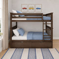 Twin Over Twin Bunk Bed With Storage Drawers