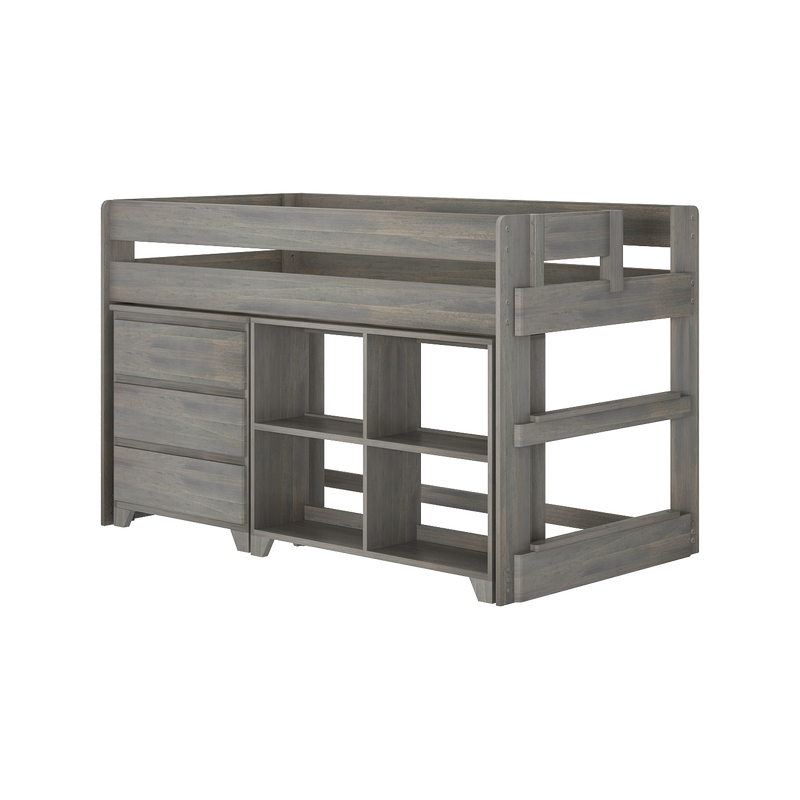 Modern Farmhouse Twin Low Loft Bed With Storage
