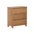 Light oak mid-century modern dresser with stacked drawers and tapered legs for bedroom storage